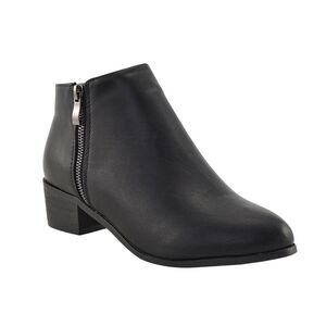 XY London Womens/Ladies Alberto Zip Low Block Heel Ankle Boots / Black